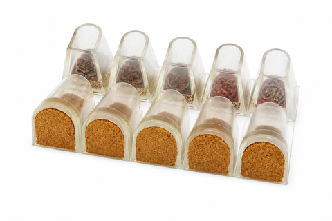 Five pairs of BD Dance suede-tip heel protectors on a white background